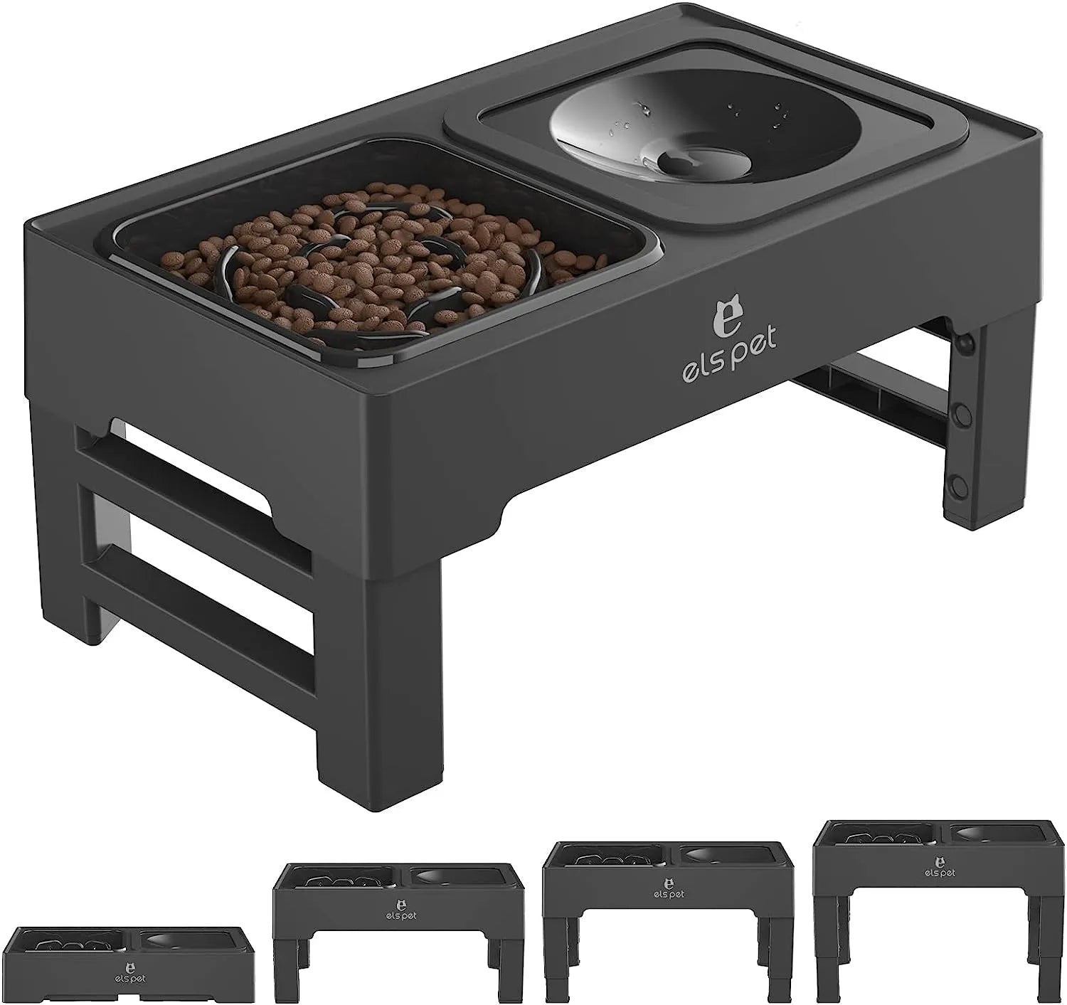 Alimentador Elevada Ajustável e Multifuncional com Comedouro Lento