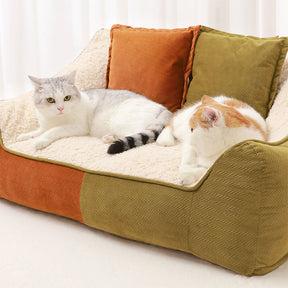 Almofadas duplas calmantes para vários animais de estimação, quentes e aconchegantes, sofá-cama para cães e gatos
