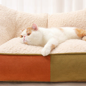 Almofadas duplas calmantes para vários animais de estimação, quentes e aconchegantes, sofá-cama para cães e gatos