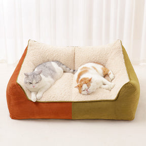 Almofadas duplas calmantes para vários animais de estimação, quentes e aconchegantes, sofá-cama para cães e gatos