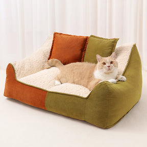 Almofadas duplas calmantes para vários animais de estimação, quentes e aconchegantes, sofá-cama para cães e gatos