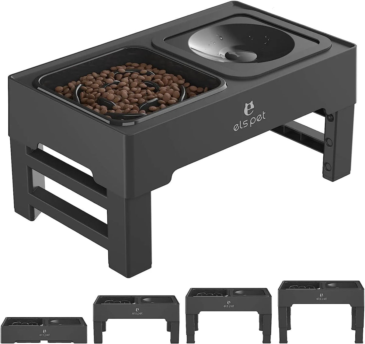 Alimentador Elevada Ajustável e Multifuncional com Comedouro Lento